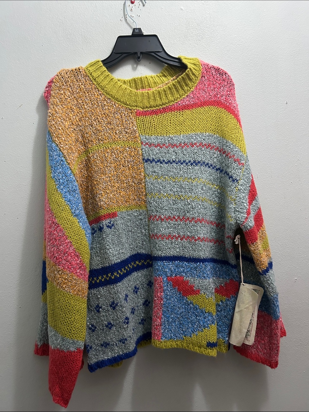 Colorblock Patchwork Crewneck Sweater - Multi - Picture 2 of 6